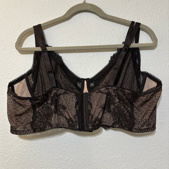 Torrid Curve NWT Dot Lace Double Layer & Strap Underwire Lace Bra 3X Black - Picture 3 of 5